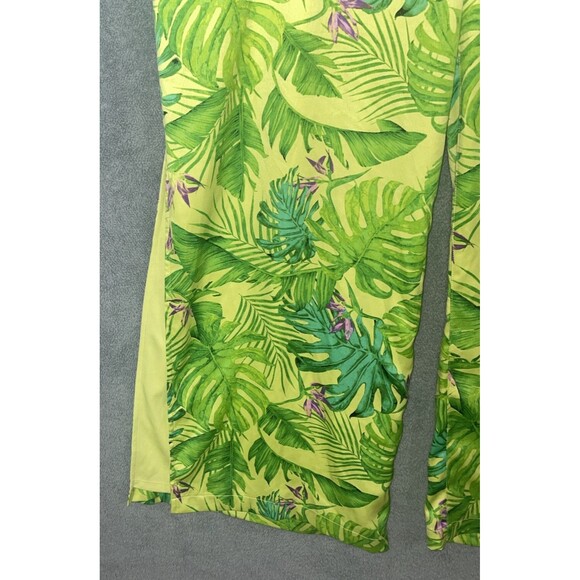 Womens Wide Leg Pants 2X Tropical Palm Print Boho Resort Vacation Beach Festival - Picture 6 of 11
